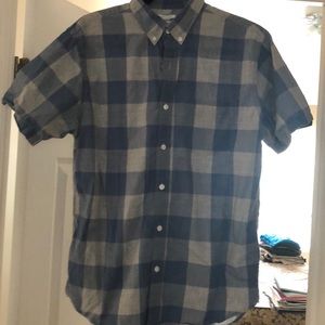 Men’s medium old navy blue plaid shirt